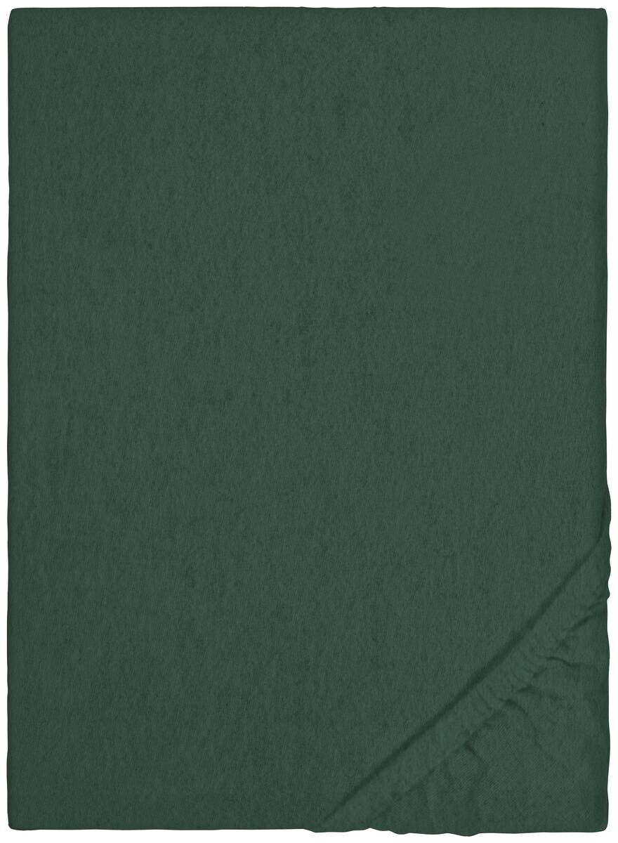 Spannbetttuch Flanell dunkelgrün 100% Baumwolle B/L: ca. 140x200 cm