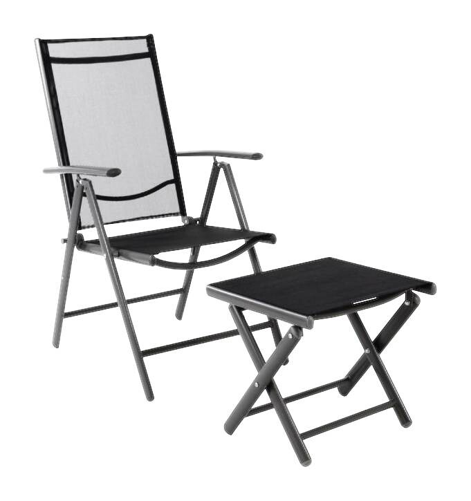 VCM Gartenstuhl anthrazit Aluminium B/H/T: ca. 56x108x44 cm