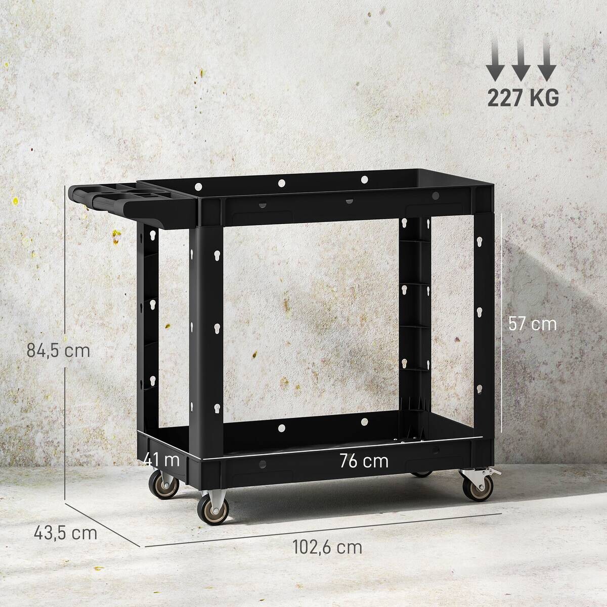 Werkstattwagen schwarz B/H/L: ca. 43,5x84,5x102,6 cm