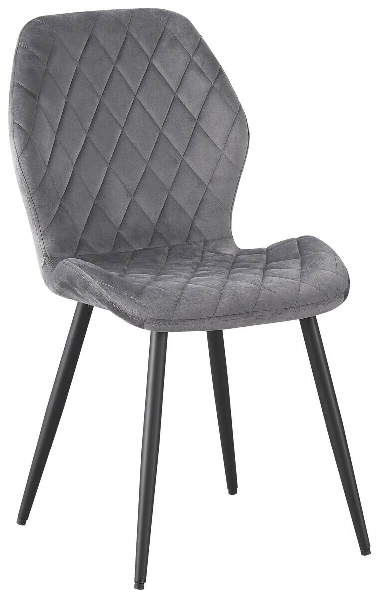 Stuhl Helena grau Samtoptik B/H/T: ca. 46x86,5x58 cm
