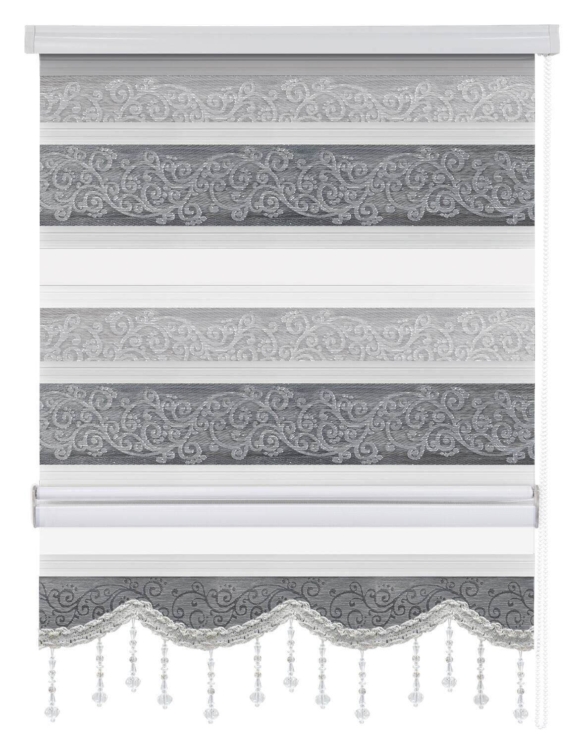 Doppelrollo Djerba silber 100% Polyester B/L: ca. 90x160 cm