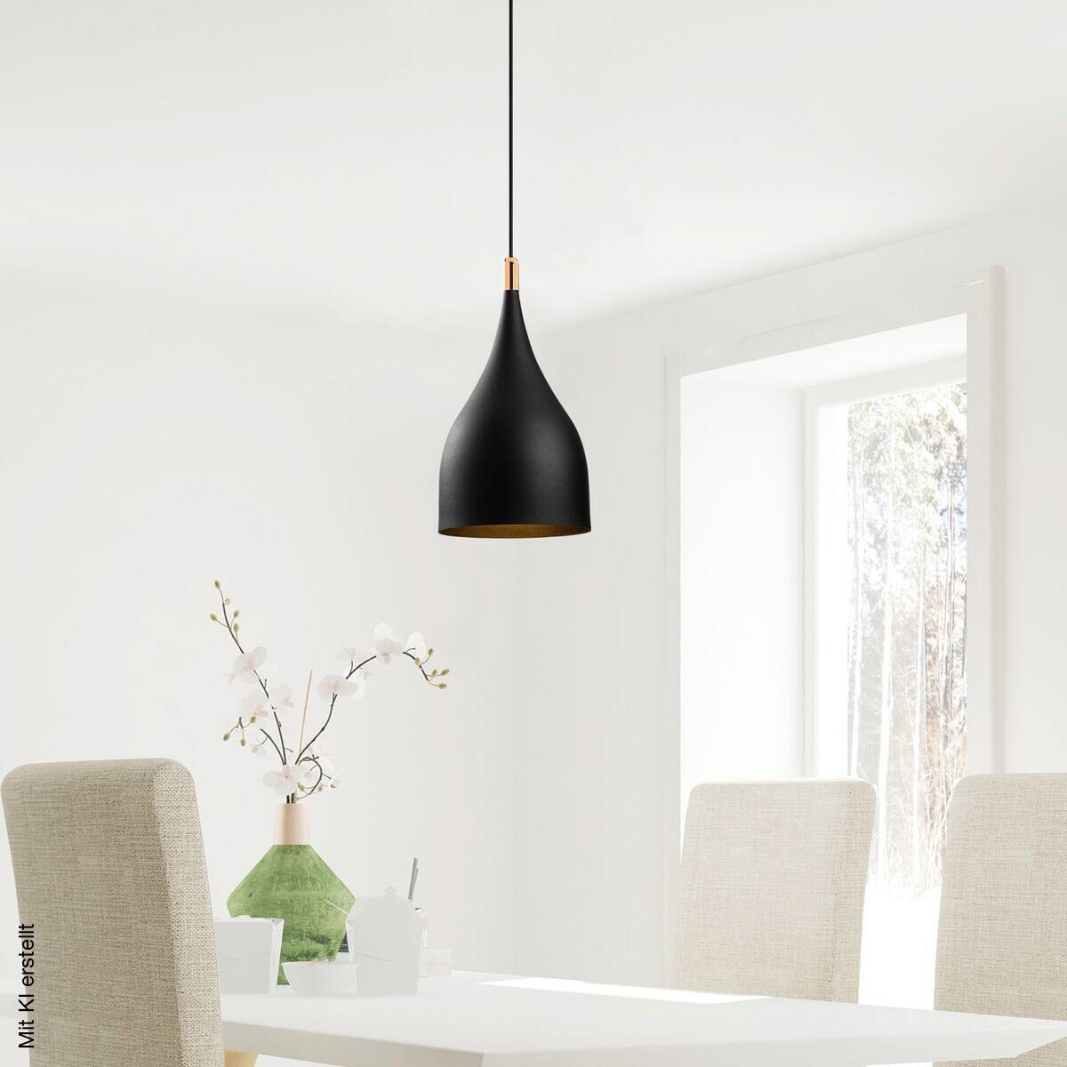 Opviq Pendelleuchte Saglam-3770 schwarz gold B/H/T/L/D: ca. 25x137x25x25x25 cm E27 1 Brennstellen