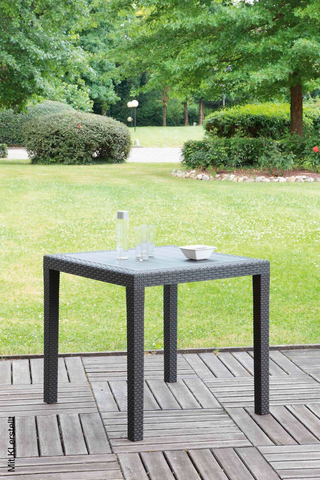 ProGarden Tisch King anthrazit Kunststoff B/H/L: ca. 79x72x79 cm