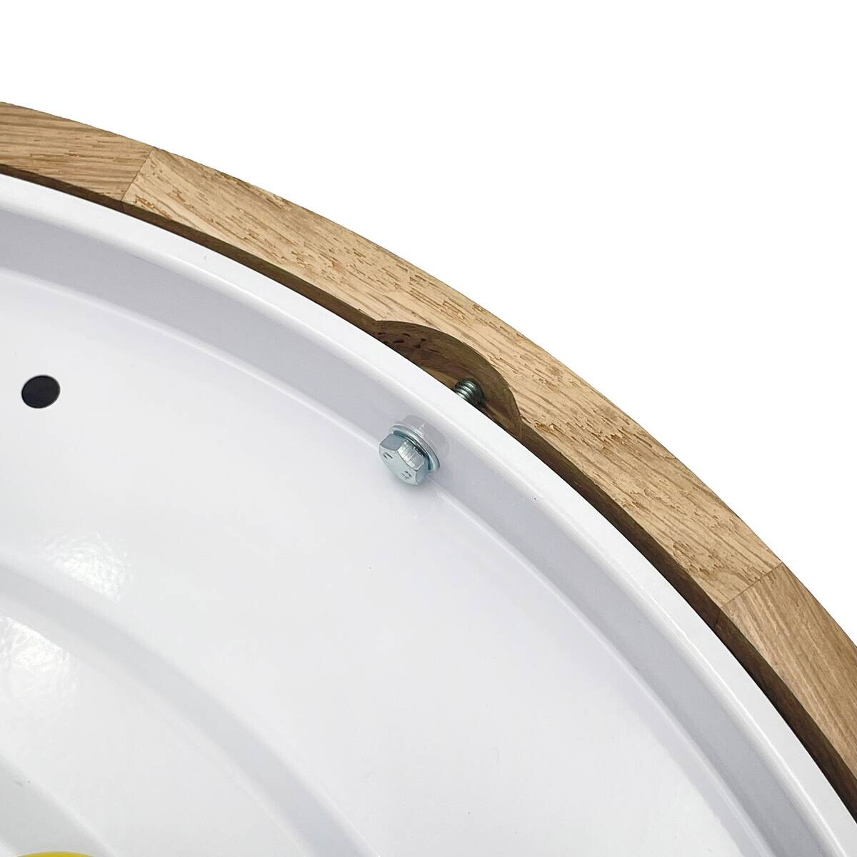 Lamkur Deckenleuchte Eiche Glas Holz B/H/L: ca. 48x48x10 cm