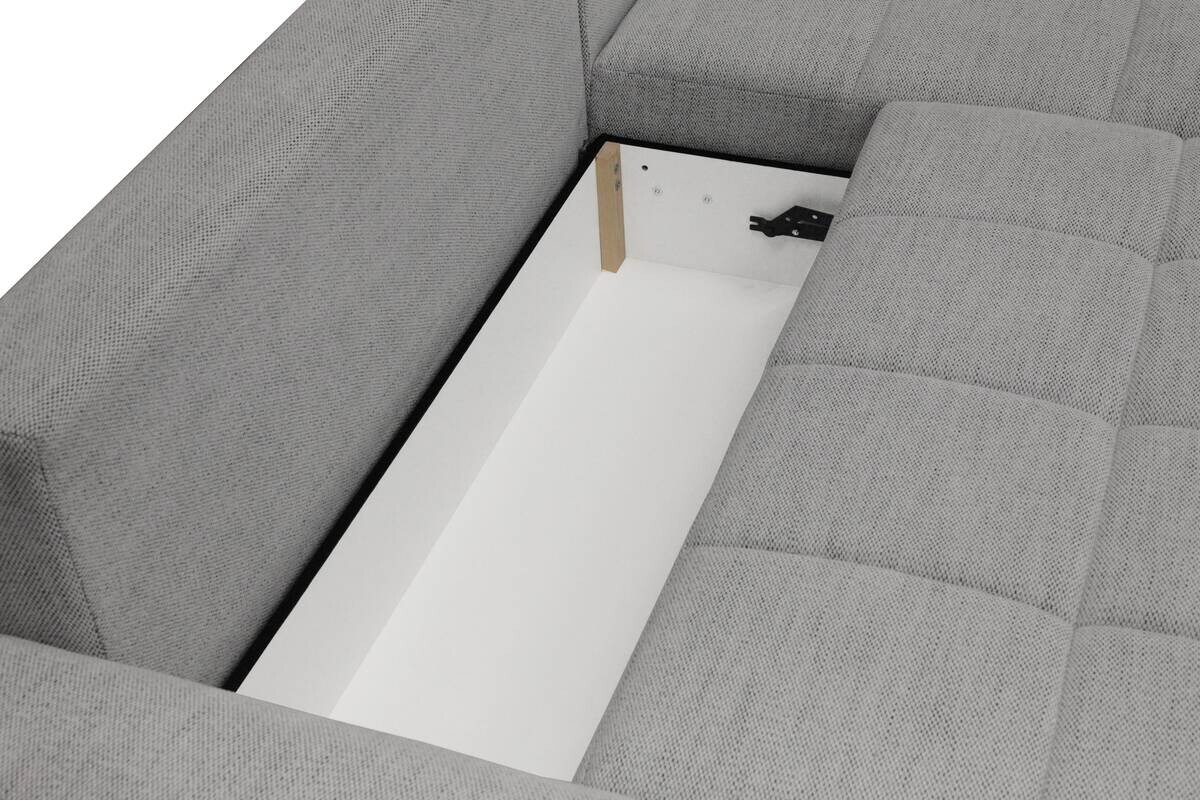 Ecksofa mit Bettfunktion und Bettkasten Lorenz grau Microfaser B/H/T: ca. 284x74x180 cm