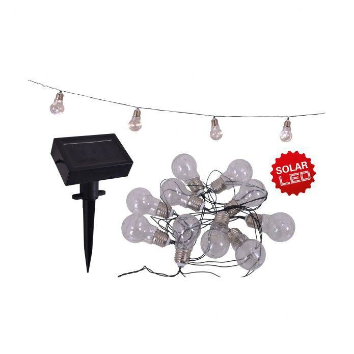 LED/Solar Lichterkette 3 m transparent Kunststoff