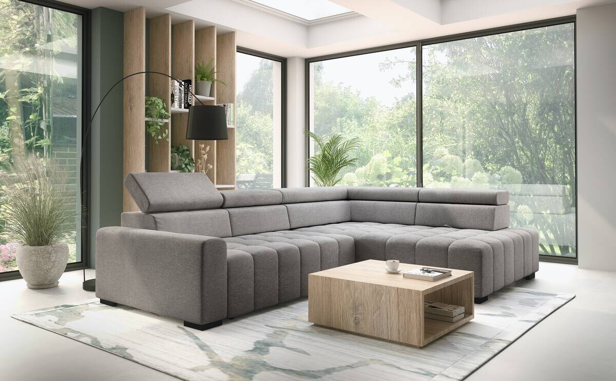 Ecksofa mit Bettfunktion braun Flachgewebe B/T: ca. 300x210 cm