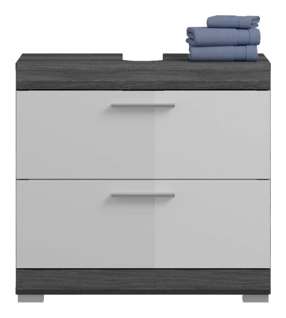 Badezimmer-Set Scout Rauchsilber Nachbildung weiß Hochglanz B/H/T: ca. 112x191x34 cm