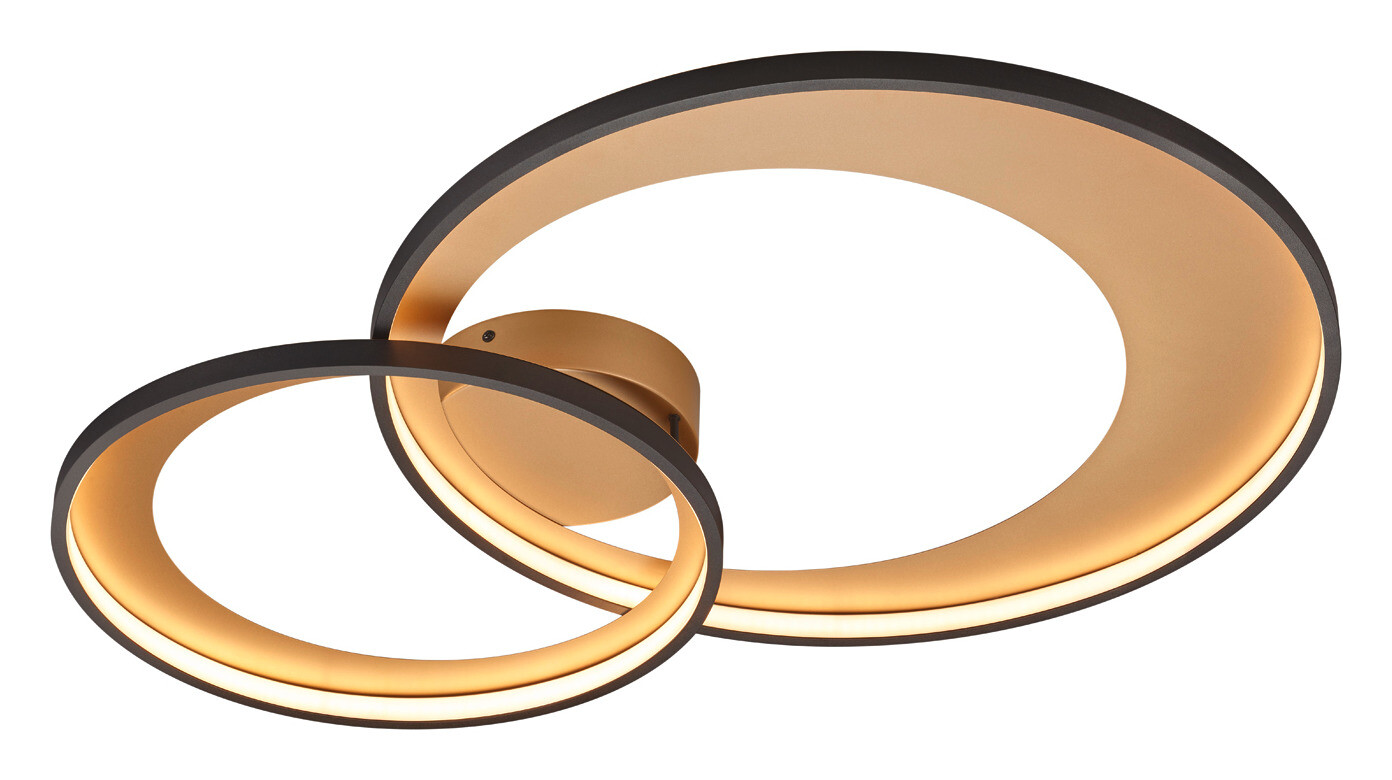 Deckenleuchte Granada schwarz gold Metall B/H/L: ca. 85x8x60 cm