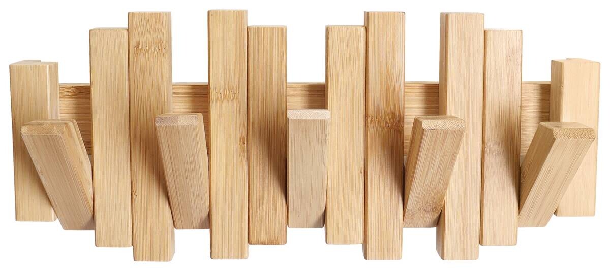 POCOline Garderobenhaken natur Bambus B/H/L: ca. 16x38x4 cm