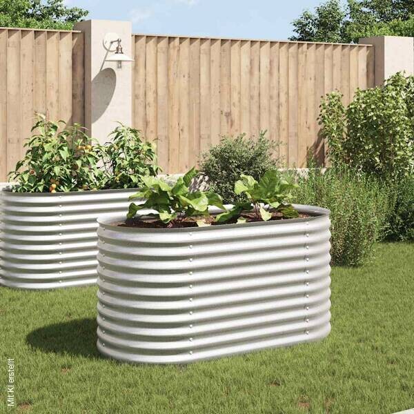 Garten-Hochbeet silber Stahl B/H/L: ca. 80x81x160 cm