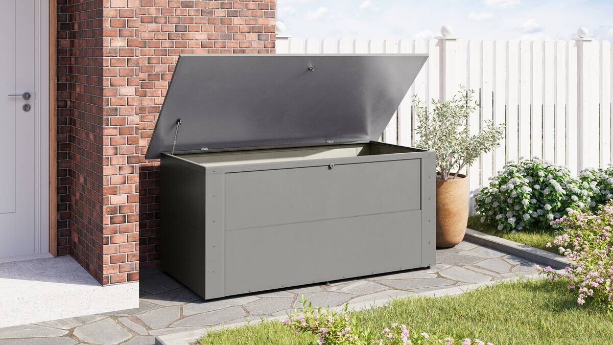 Karibu Metallbox Kailua 2 grau Metall B/H/T: ca. 160x71x79 cm