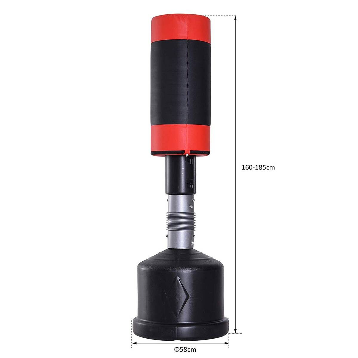 HOMCOM Standboxsack schwarz Kunstleder H/D: ca. 185x56 cm