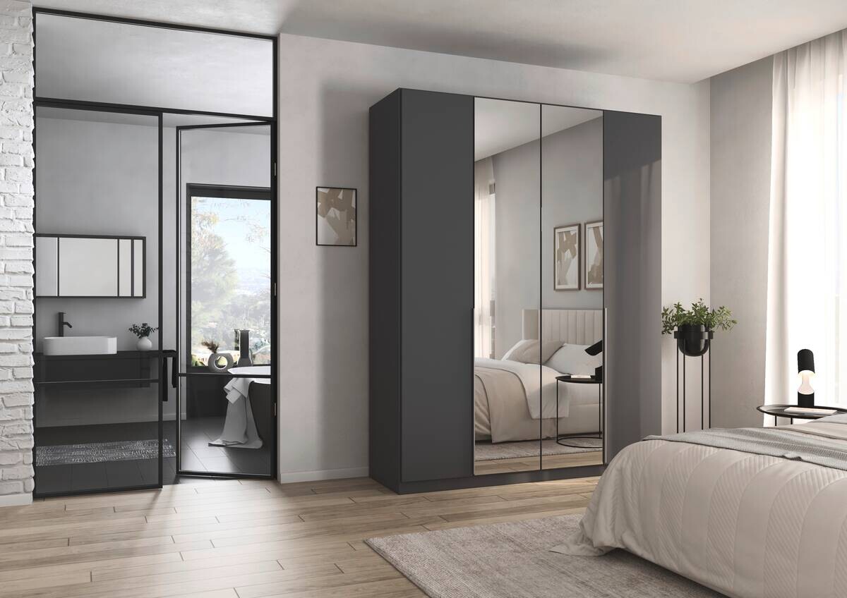 Kleiderschrank Alabama grau B/H/T: ca. 181x229x54 cm