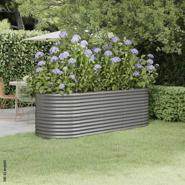 Hochbeet grau Stahl B/H/L: ca. 80x68x224 cm