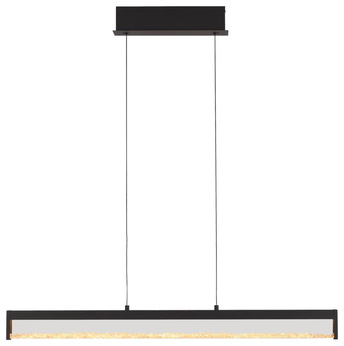 Just Light LED-Pendelleuchte schwarz Metall B/H/T: ca. 100x9x40 cm