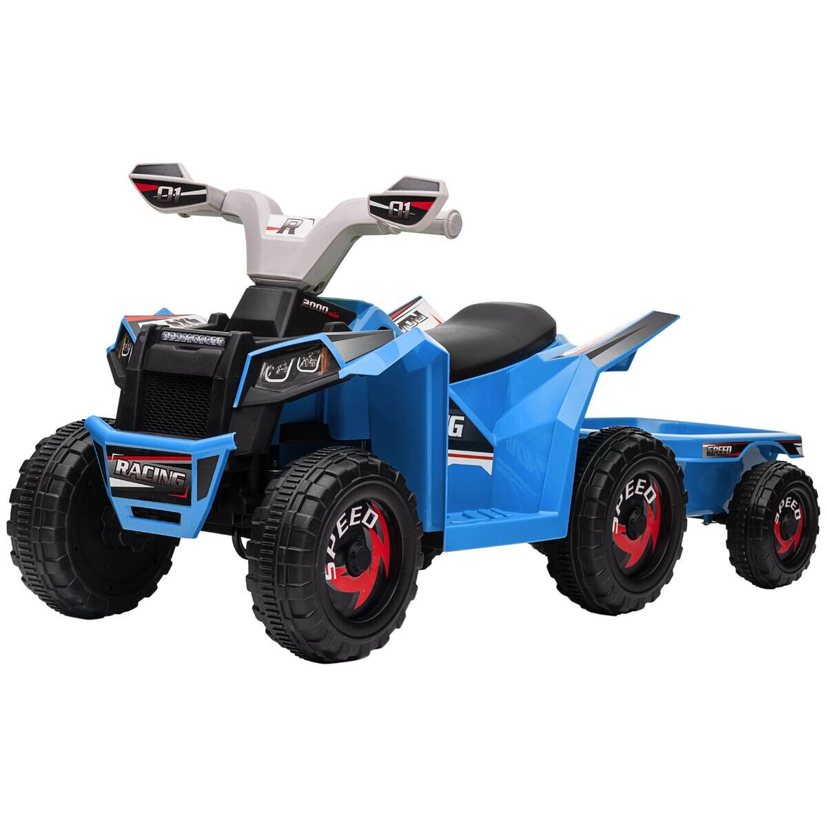 HOMCOM Kinder Elektrofahrzeug grau B/H/L: ca. 41,5x48,5x106 cm