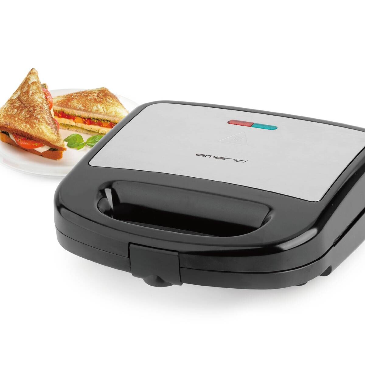 Emerio Sandwichtoaster schwarz Edelstahl Edelstahl B/H/L: ca. 22x8,5x22,6 cm