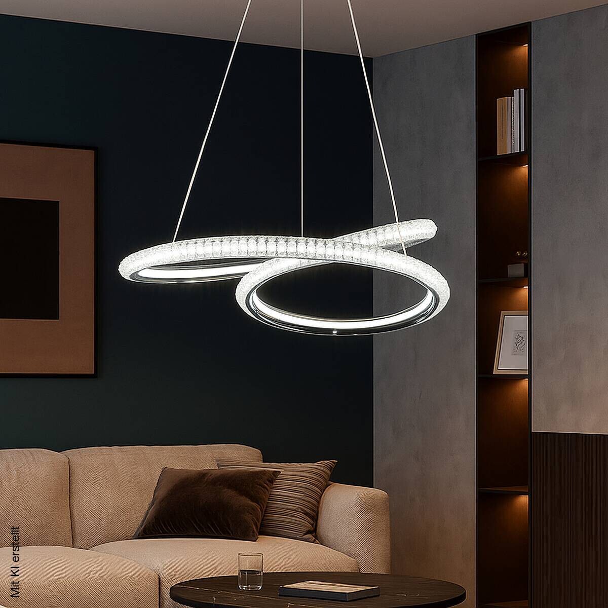 POCOline LED-Pendelleuchte Giorgia Chrom Acryl Metall H/D: ca. 120x45 cm