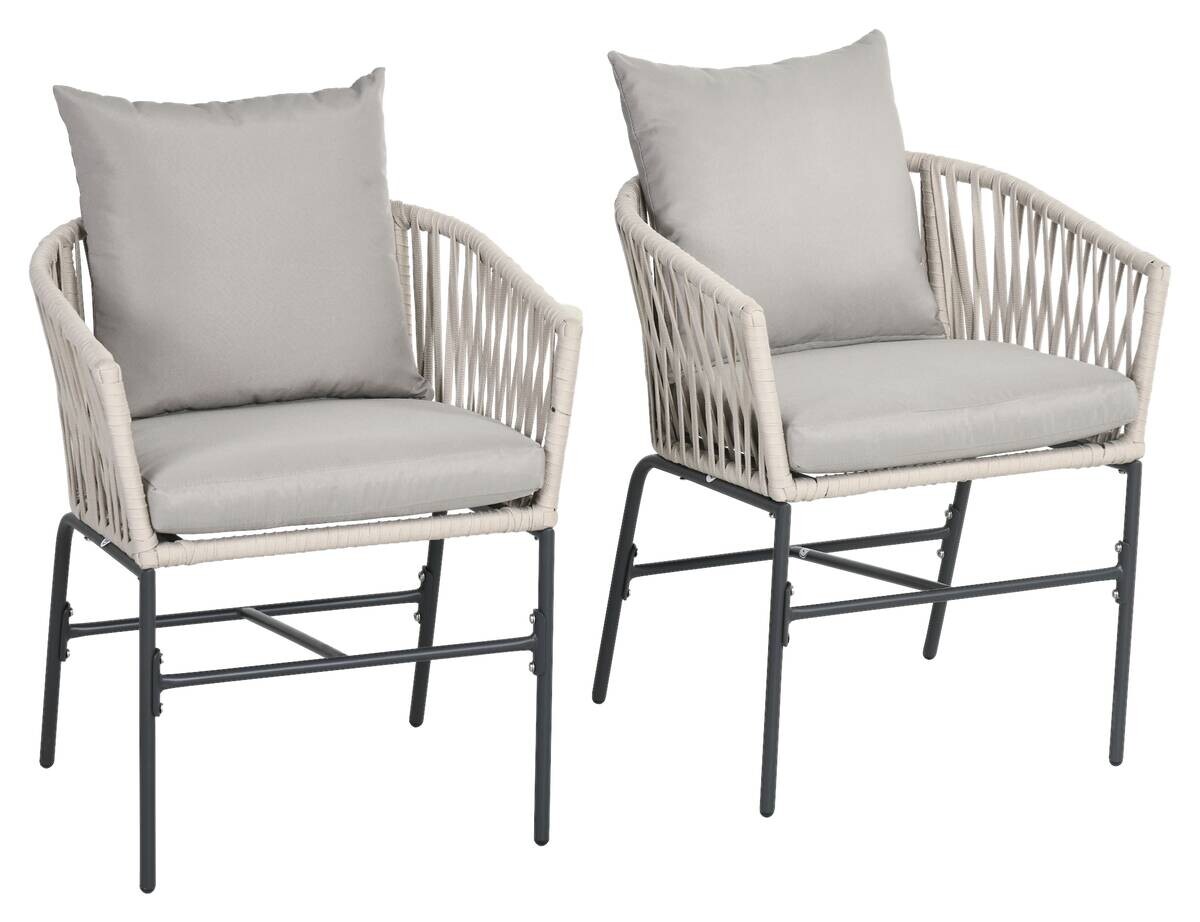 Outsunny Gartenstuhl grau Polyester B/H/L: ca. 60x57x71 cm
