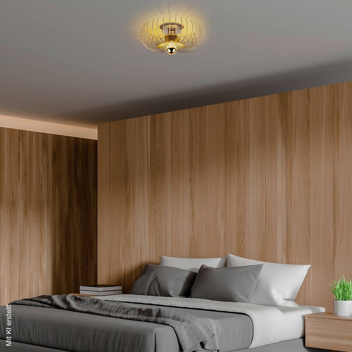 Opviq Pendelleuchte Karsortel gold B/H/T/L/D: ca. 36x12x36x36x36 cm E27 1 Brennstellen