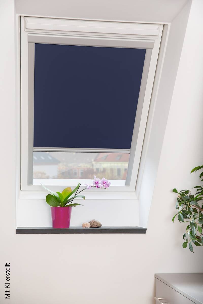 LICHTBLICK Dachfensterrollo Skylight VD blau B/L: ca. 97,3x94 cm