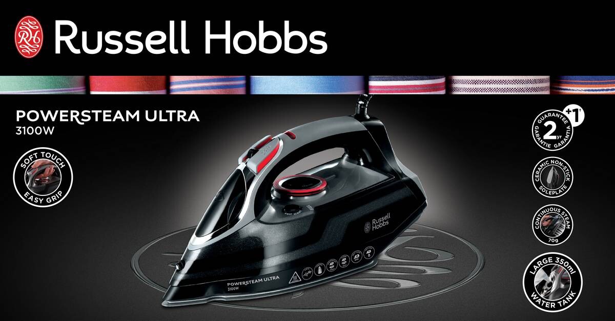 Russell Hobbs Dampfbügelautomat 20630-56 schwarz rot silber B/H/L: ca. 15x17,5x33 cm