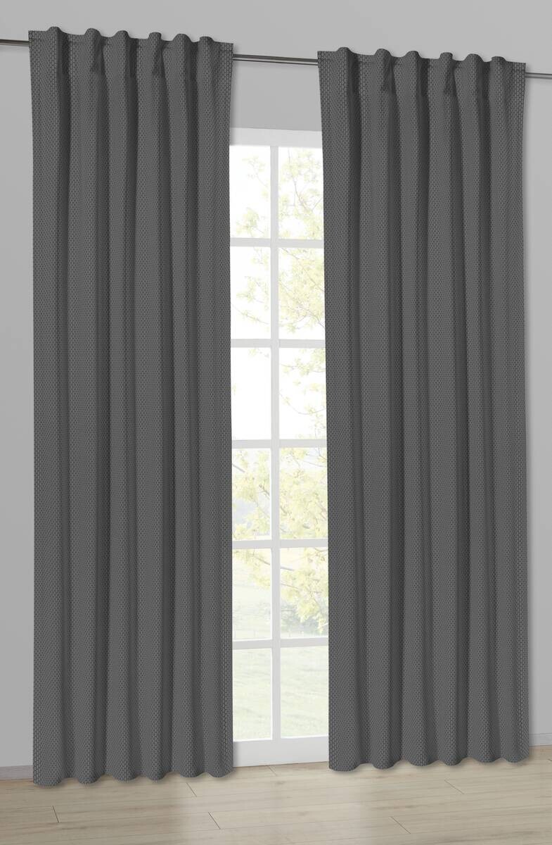 POCOline Kombivorhang Wabe anthrazit B/L: ca. 135x245 cm