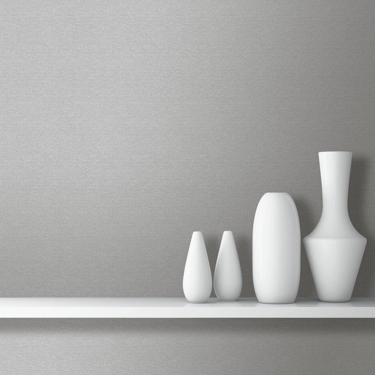 Vinyltapete Uni grau B/L: ca. 53x1005 cm