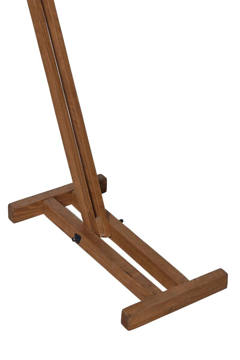 Tischleuchte ecru braun Holz B/H/T/L: ca. 32x140x32x45 cm E27 1 Brennstellen