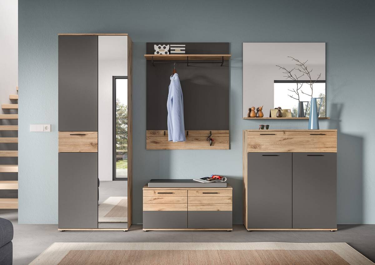 Schuhkommode Mason Nox Oak Nachbildung dunkelgrau B/H/T: ca. 90x104x37 cm