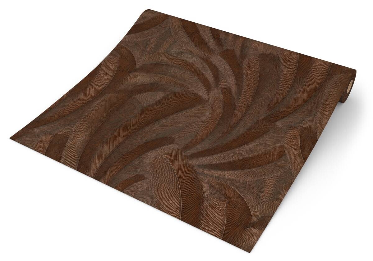 Vliestapete Blätter bronze braun B/L: ca. 53x1005 cm glitzernd