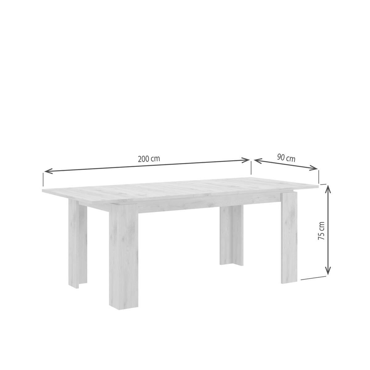 Esstisch Titan Eiche Nox Oak Nachbildung B/H/L: ca. 90x76x200 cm