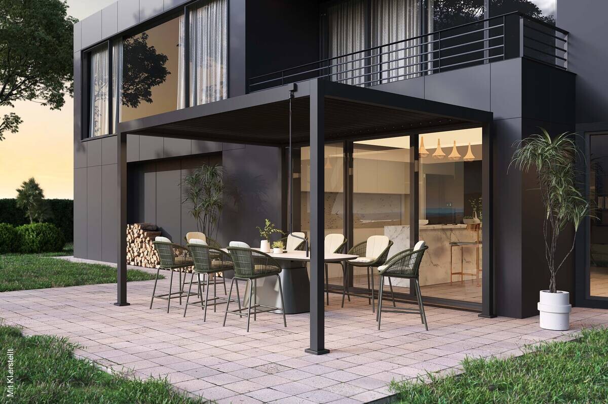 Pergola anthrazit Stahl B/H/L: ca. 296x247x359 cm