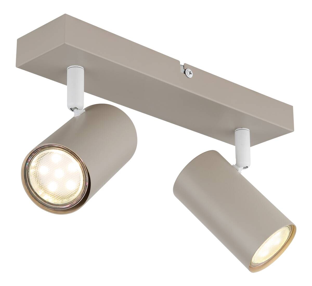 GLOBO Spot 2-flg. Robby sand weiß Metall B/H/L: ca. 26x6x12 cm GU10 2 Brennstellen