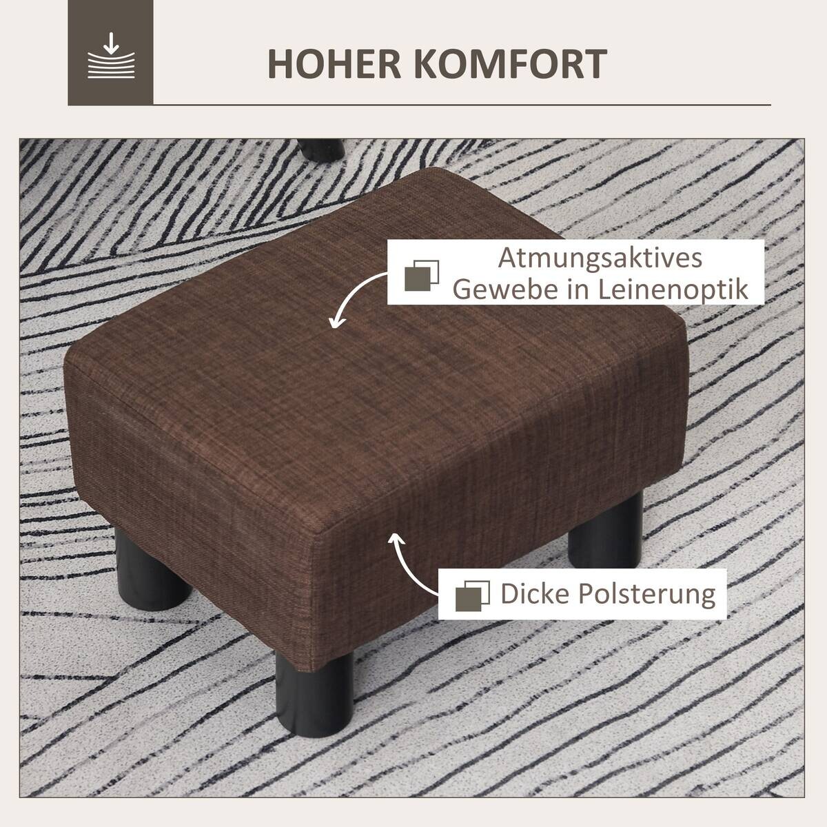 HOMCOM Hocker braun B/H/L: ca. 30x40x24 cm