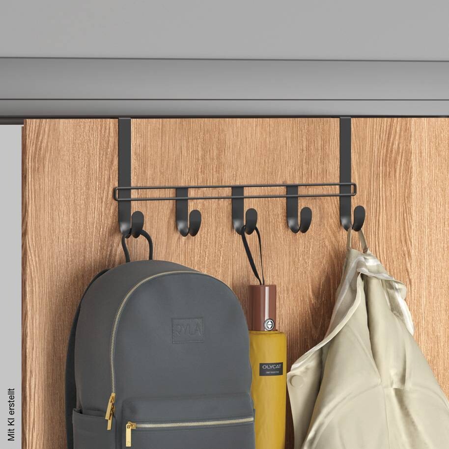 Metaltex Türgarderobe schwarz Metall B: ca. 38 cm