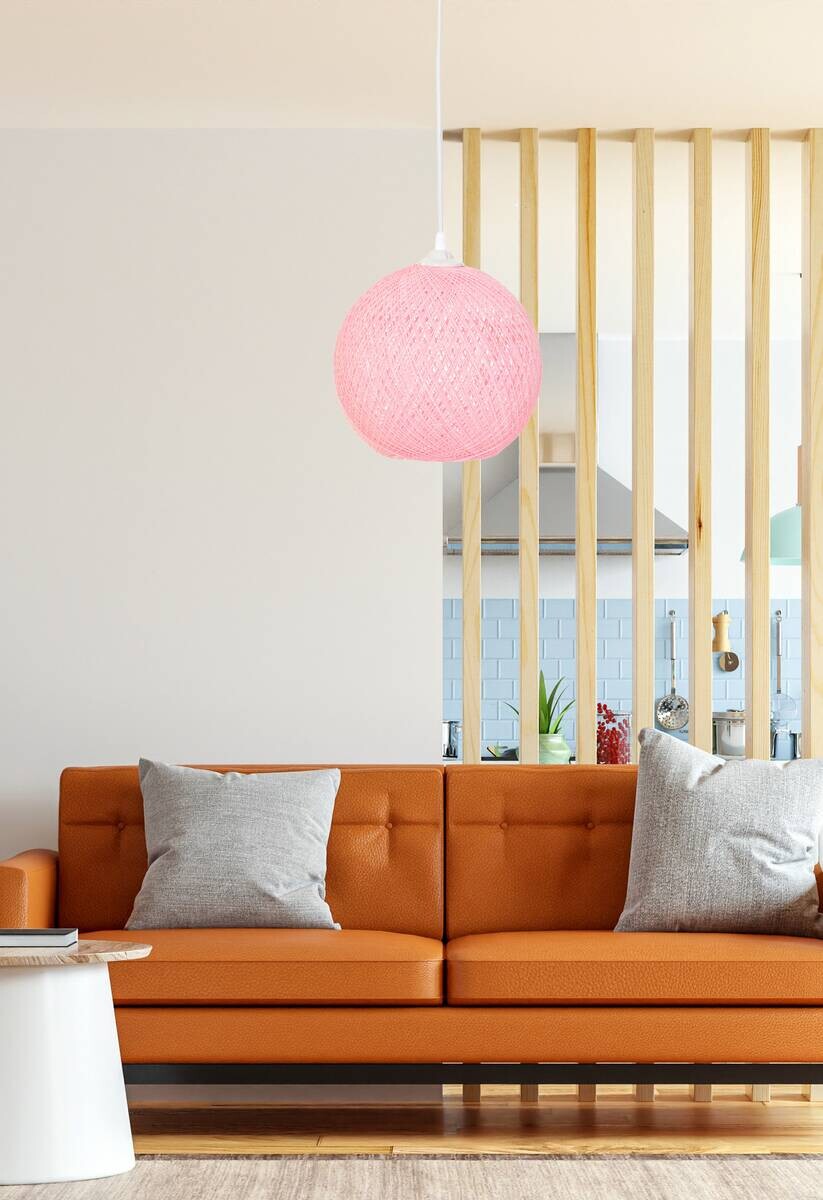 Opviq Pendelleuchte weiß rosa B/H/T/L/D: ca. 24x55x24x24x24 cm E27 1 Brennstellen
