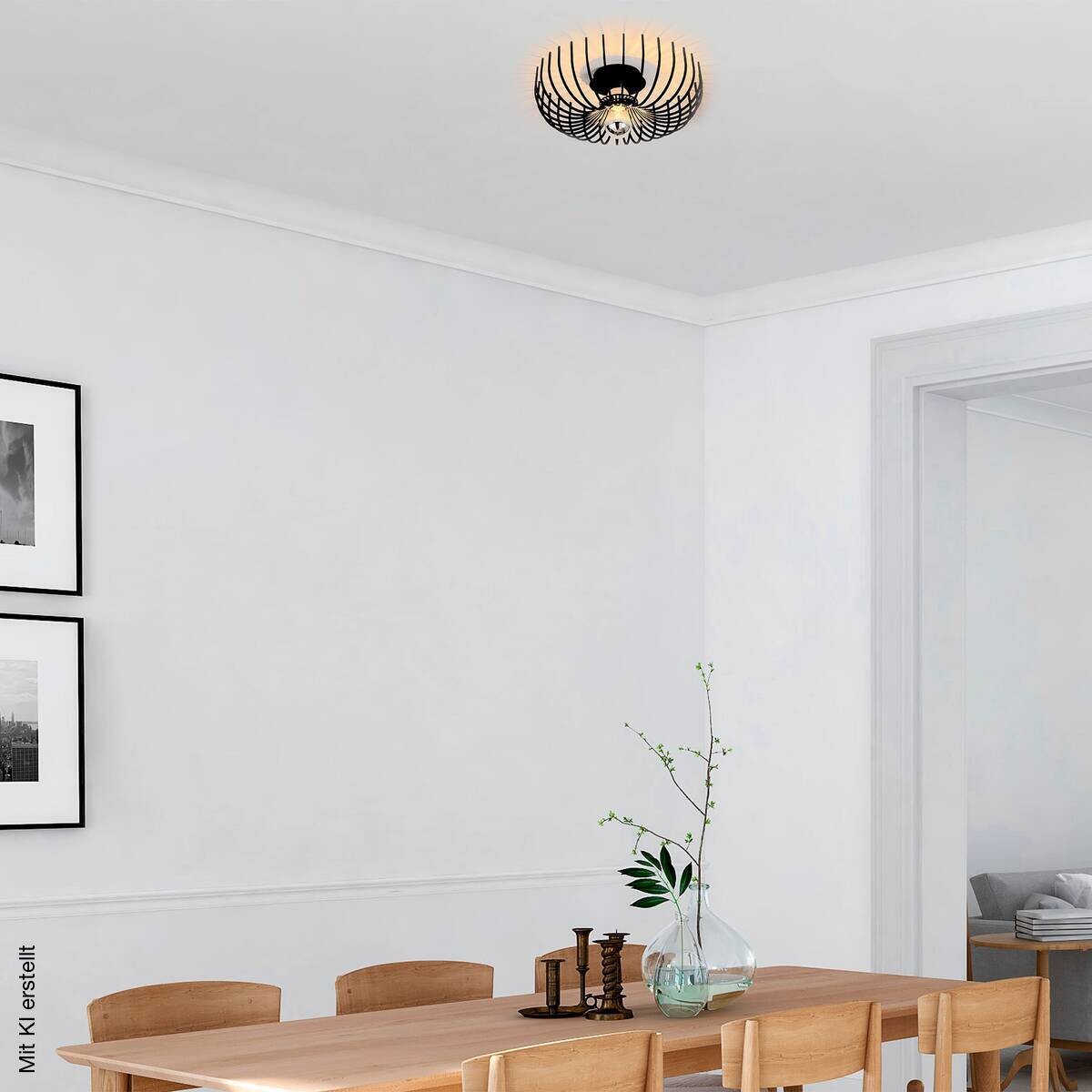 Opviq Deckenleuchte Aspendos schwarz Metall B/H/T/L/D: ca. 36x12x36x36x36 cm E27 1 Brennstellen