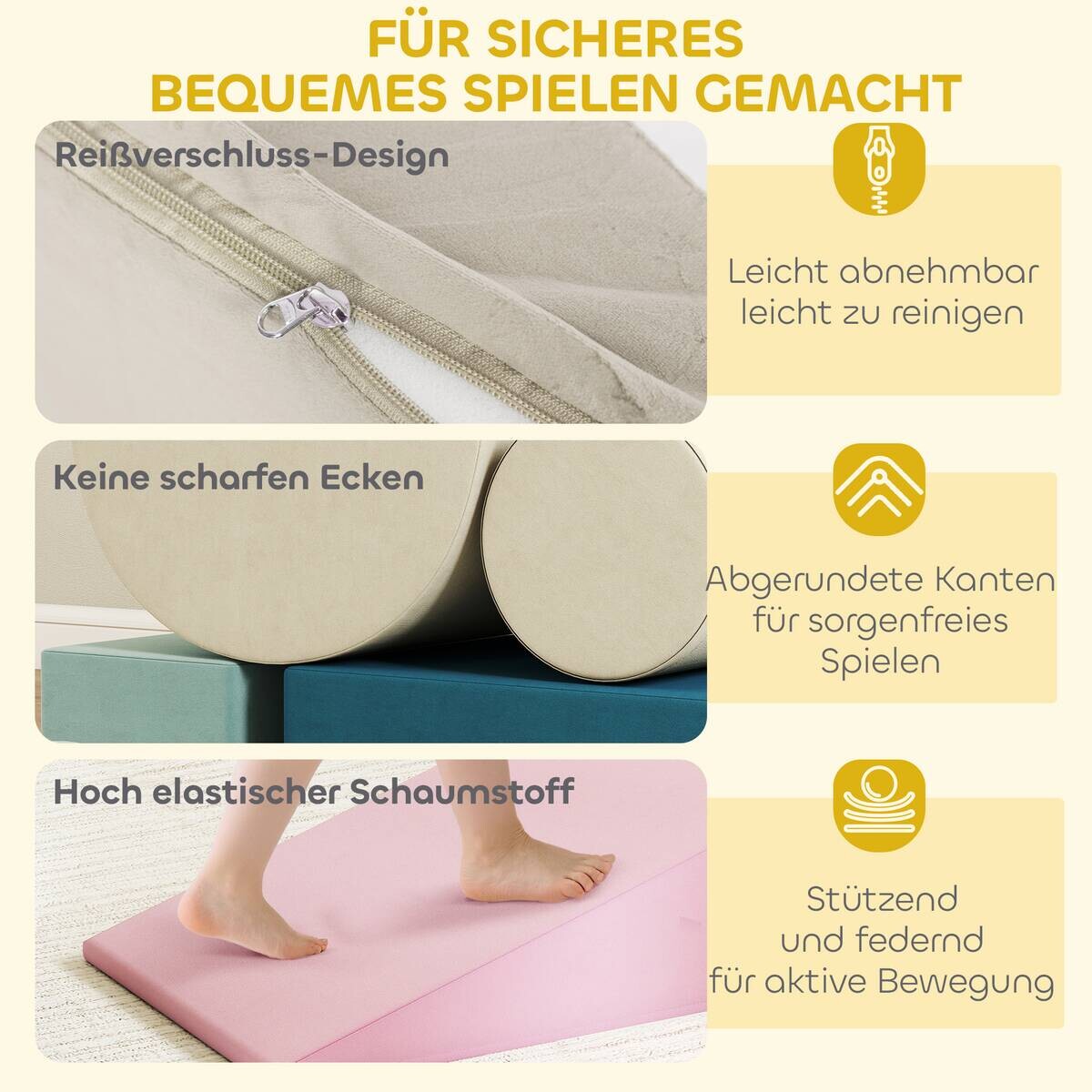 AIYAPLAY Schaumstoffbausteine B/H/L: ca. 40,6x60x61 cm