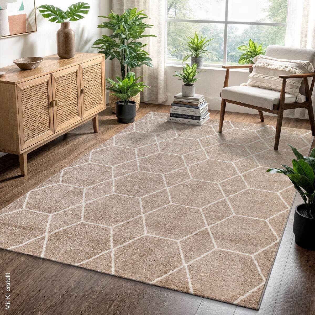 Sanat Teppich Trellis beige B/L: ca. 140x200 cm