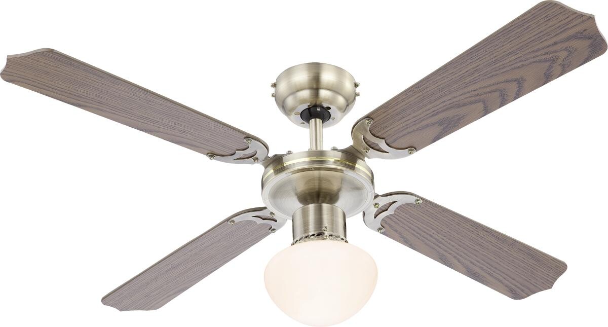 GLOBO Deckenventilator Champion Eiche weiß H/D: ca. 42x106 cm max. 60 W