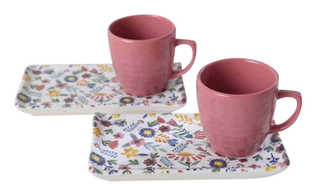 HermiaConcept Kaffeetassen-Set Giannis 4-tlg.  multicolor Steinzeug