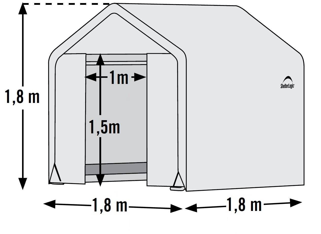 ShelterLogic Gewächshaus 3,24qm B/H/L: ca. 180x180x180 cm