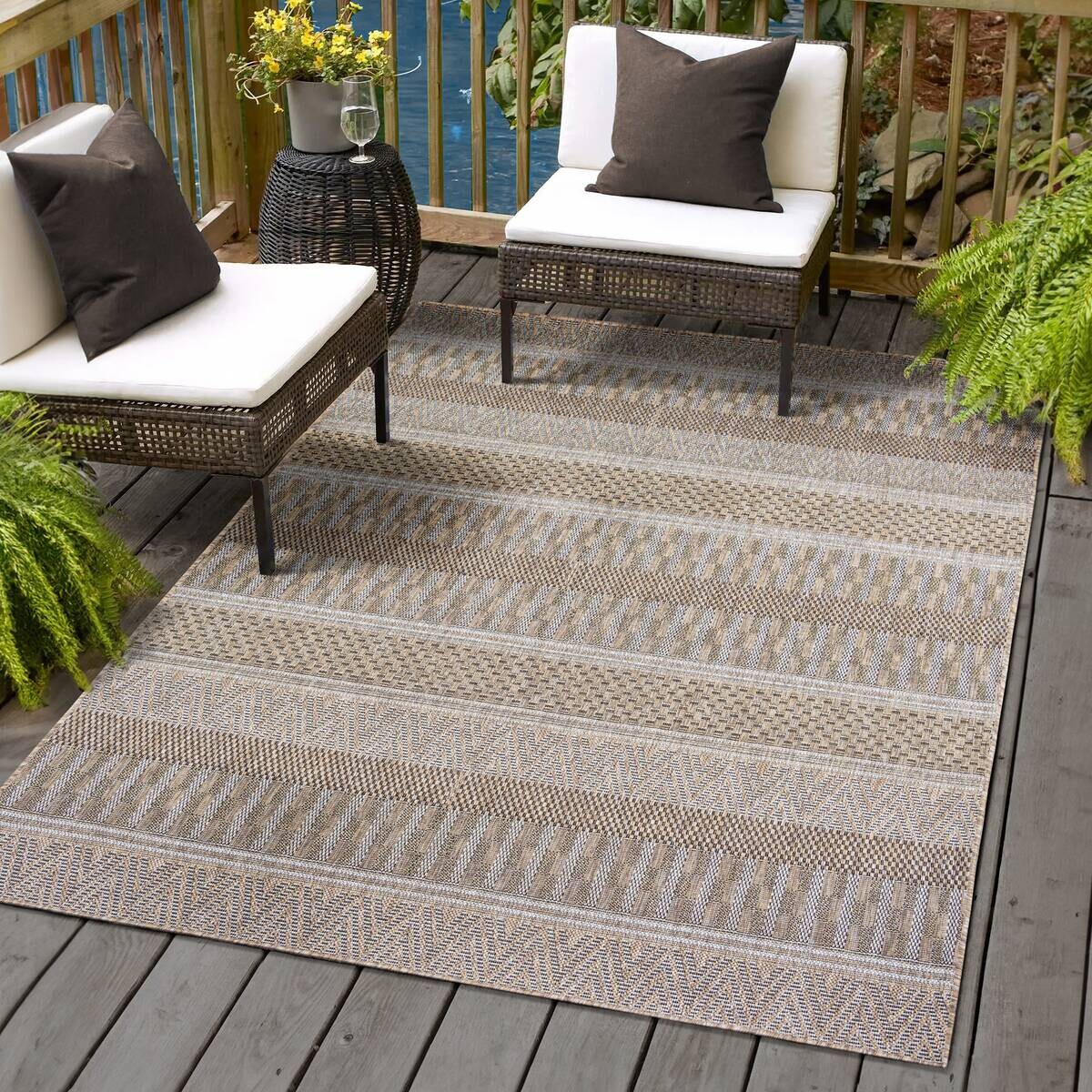 Sanat Outdoorteppich MELISSA braun B/L: ca. 140x200 cm