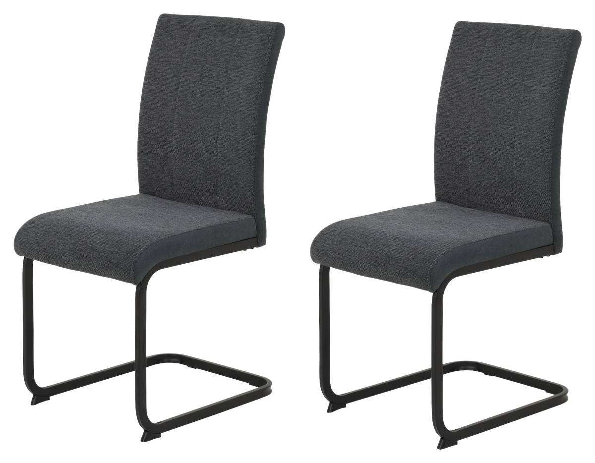 Stuhl 2er Set LINN anthrazit Webstoff B/H/T: ca. 43x92x52 cm