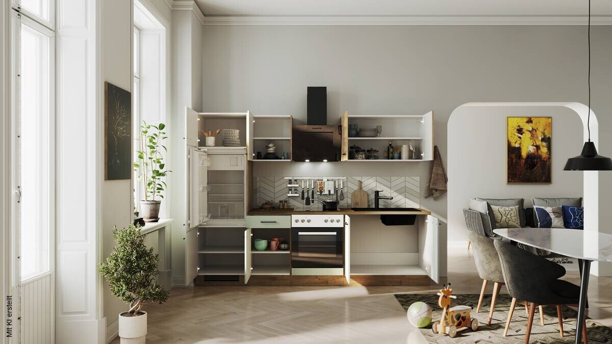 Küchenblock Cara Schilf B/T: ca. 270x60 cm