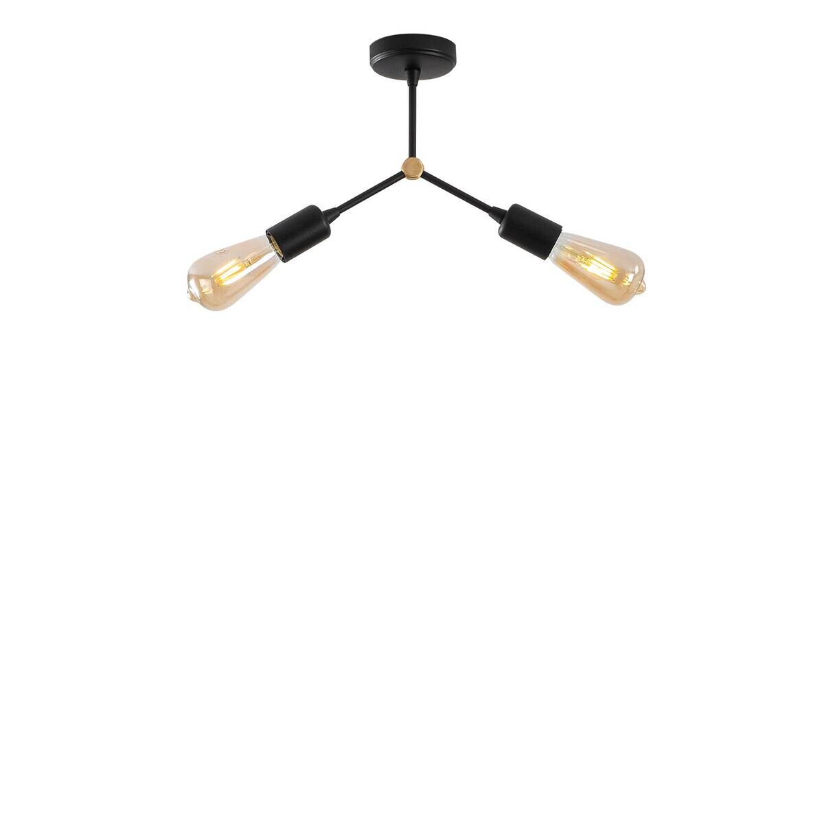 Opviq Deckenleuchte Sparrow-1252 schwarz B/H/T/L: ca. 34x26x10x34 cm E27 2 Brennstellen