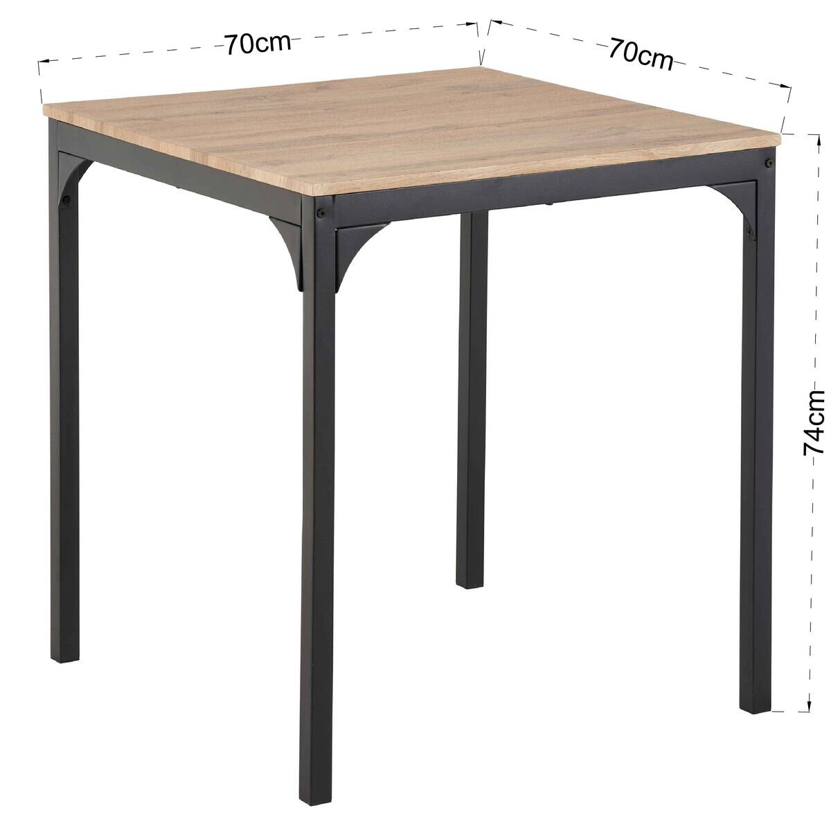 Küchentisch Emilie Eiche Wild Nachbildung Holzwerkstoff B/H/T: ca. 70x74x70 cm