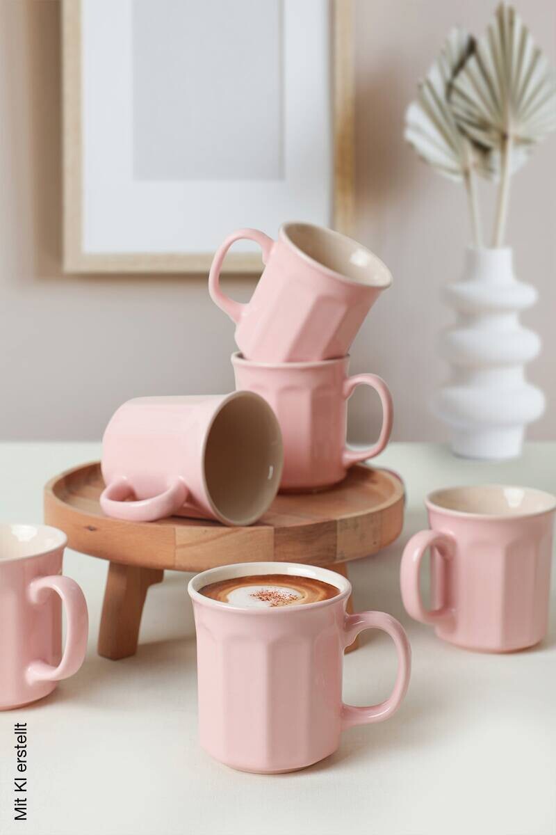 HermiaConcept Kaffeebecher 6-tlg. rosa Keramik 6 tlg.